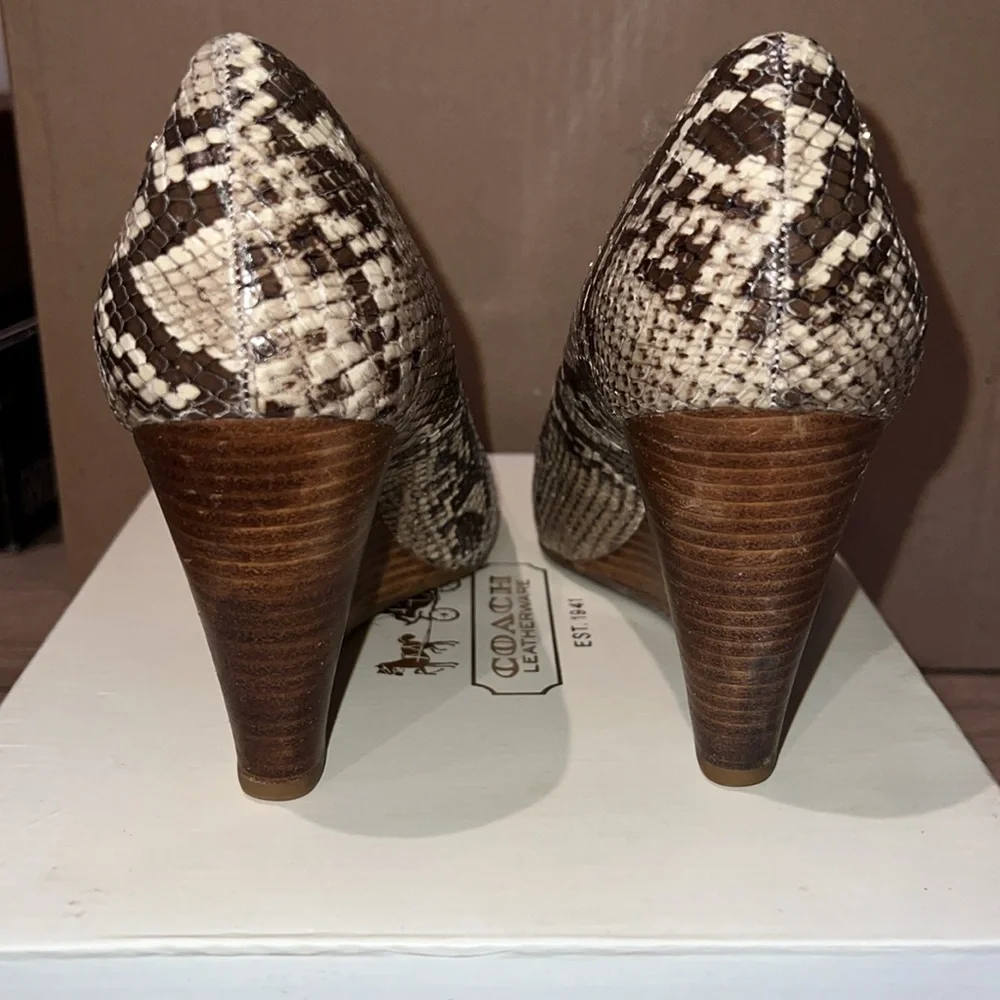Coach Loise Printed Python Wedge - Picture 2 of 7